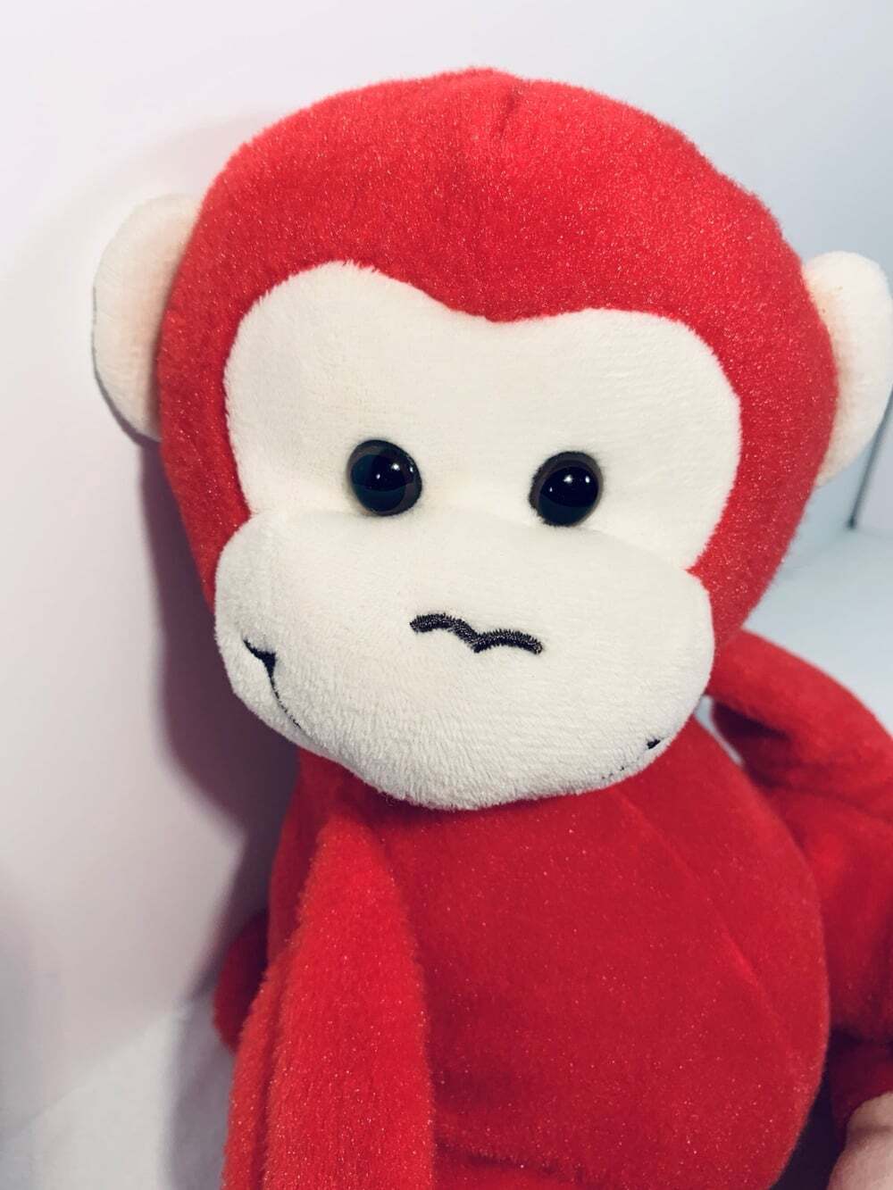 Red Monkey Plush Animal Adventure 2018 I Love You feet